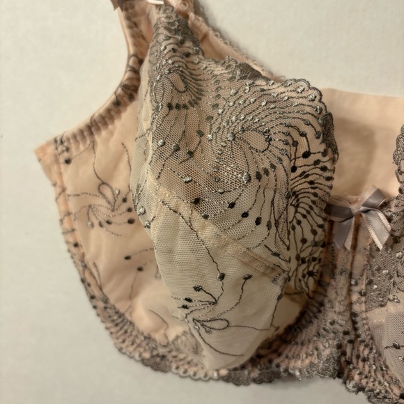 Fit Fully Yours Womens Nicole see -Thru Lace Bra Cloud Pink Size 36G - Picture 4 of 16